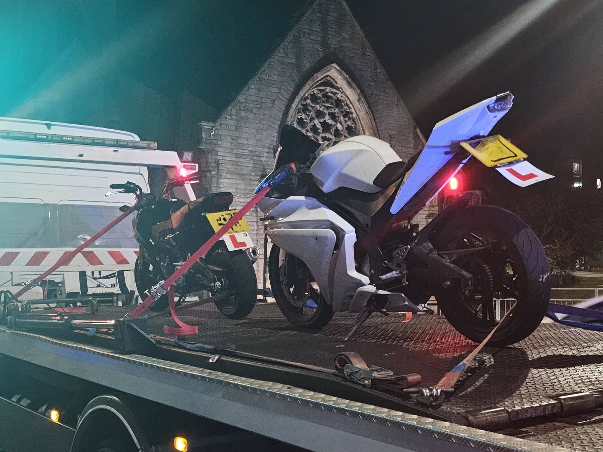 Anti-socially ridden motorcycles seized in Plymouth (Op Hyssop).