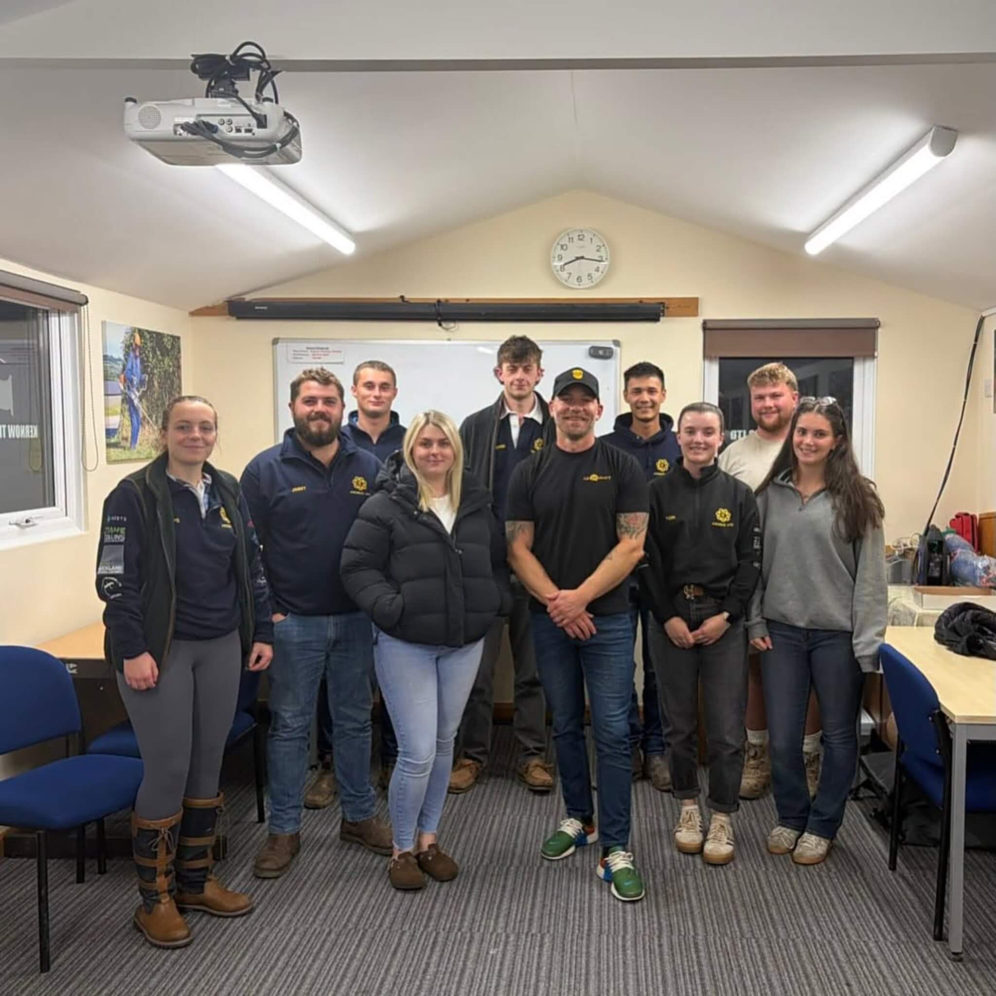 Probus Young Farmers members with a representative from Man Down