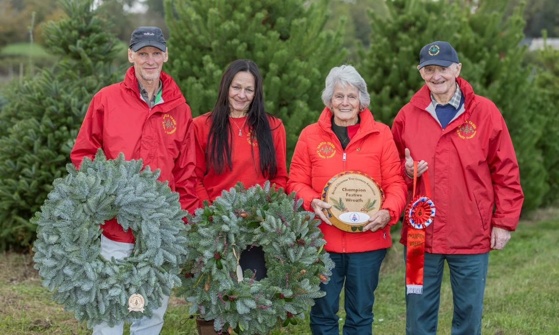 The Santa Trees team from Cornwall with their champion wreaths and awards