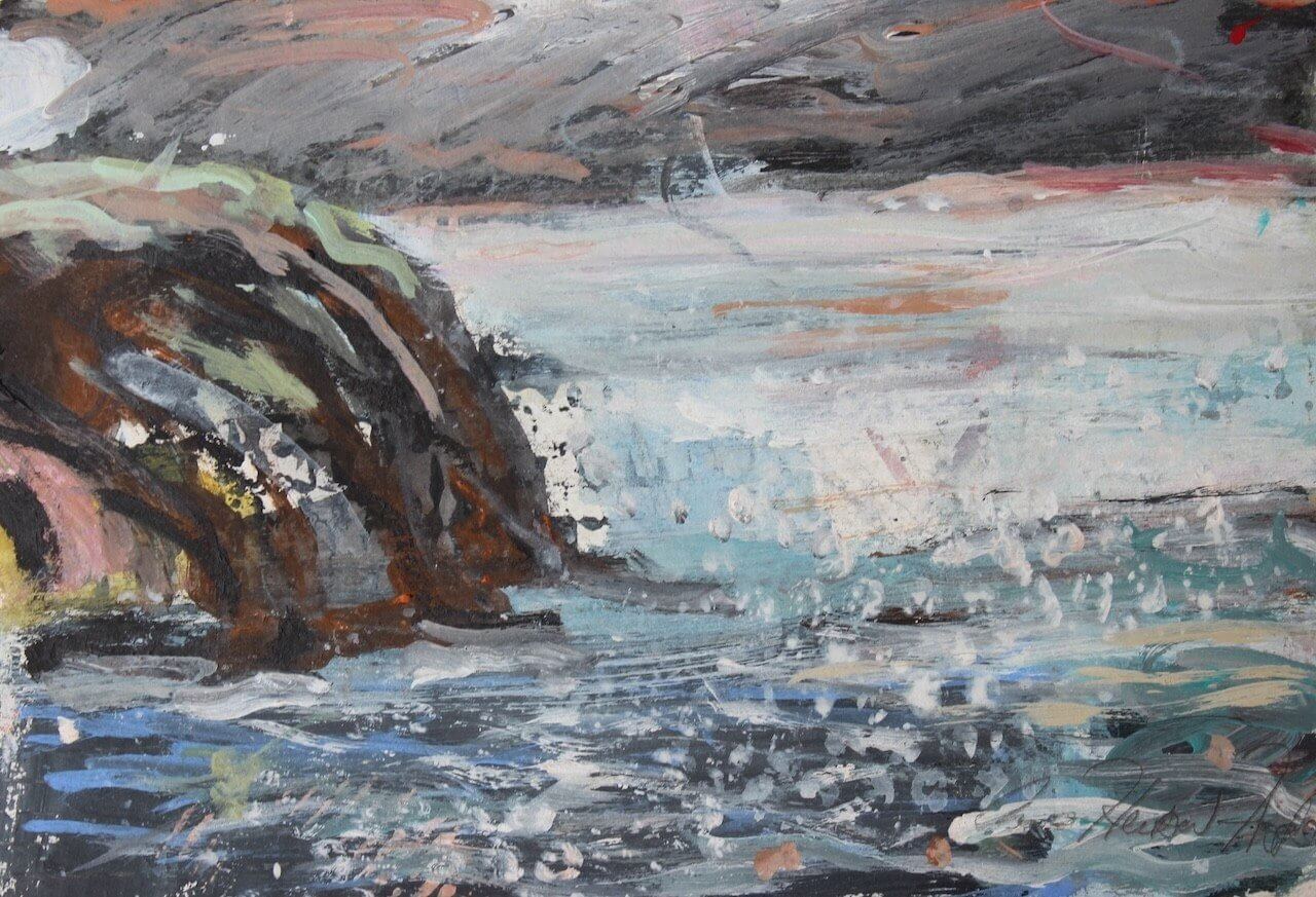 Shimmering Sea, a seascape painting by Perranporth artist Angela Herbert-Hodges