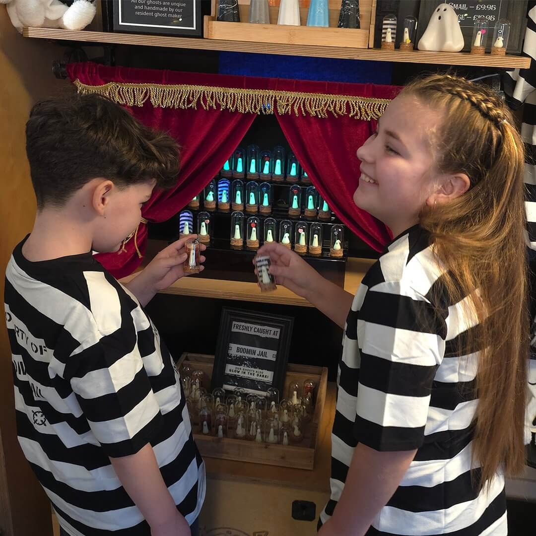 Children in the Bodmin Jail gift shop