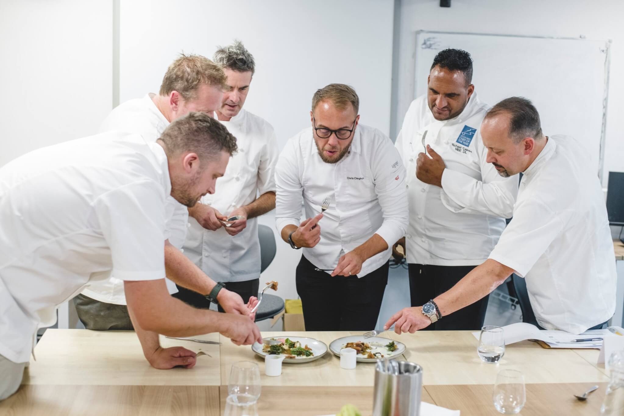 South West Chef of the Year judges tasting dishes