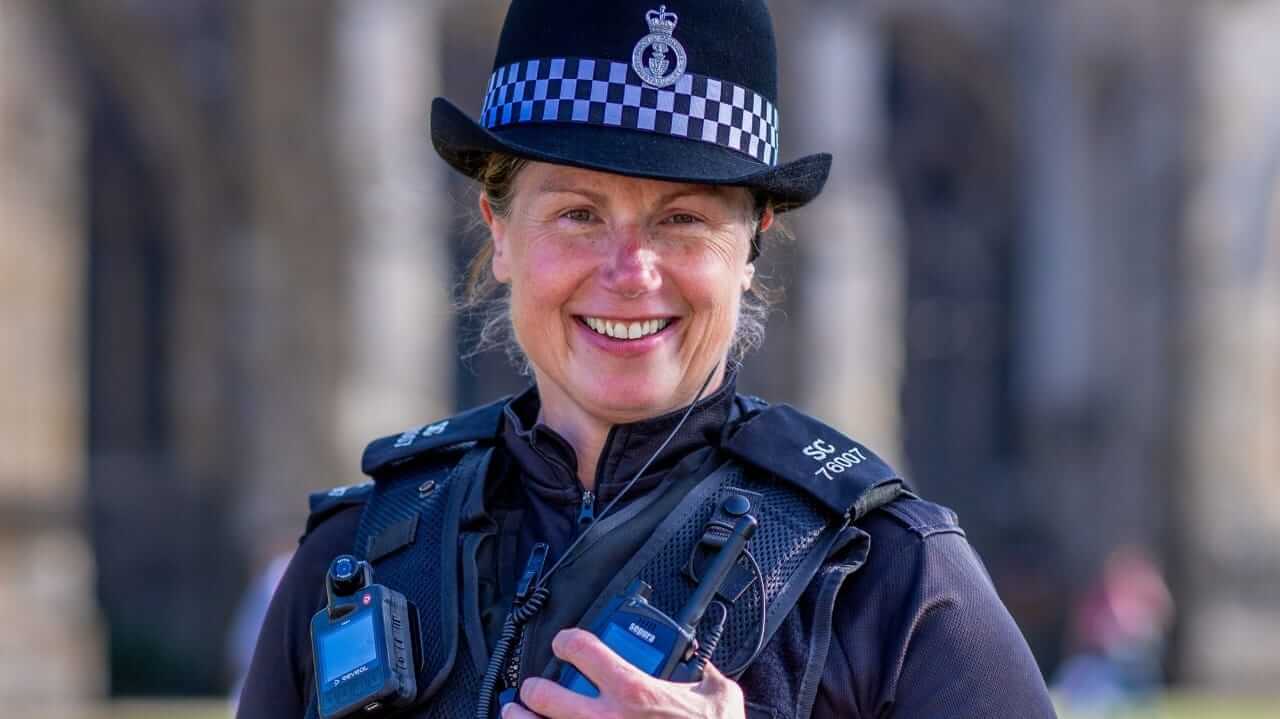 A smiling Special Constable on patrol