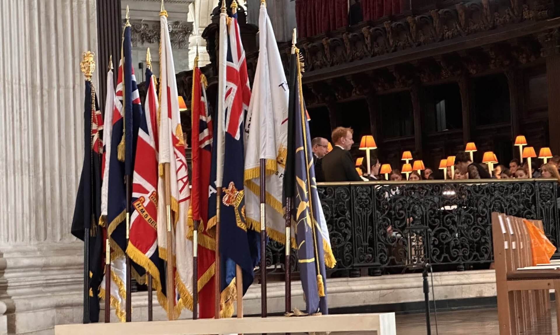 Standards gathered at St Paul's Cathedral for the Annual Service for Seafarers