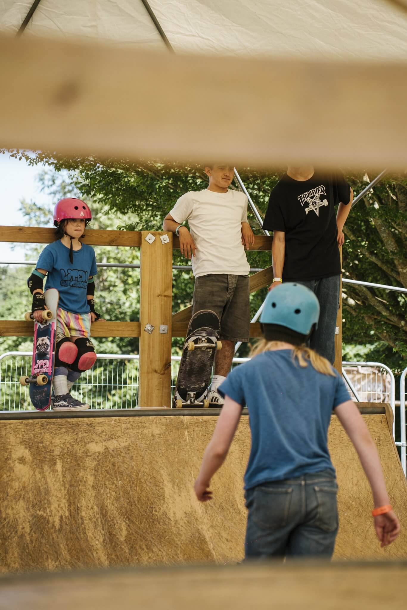 Children at the skate ramp at The Great Estate