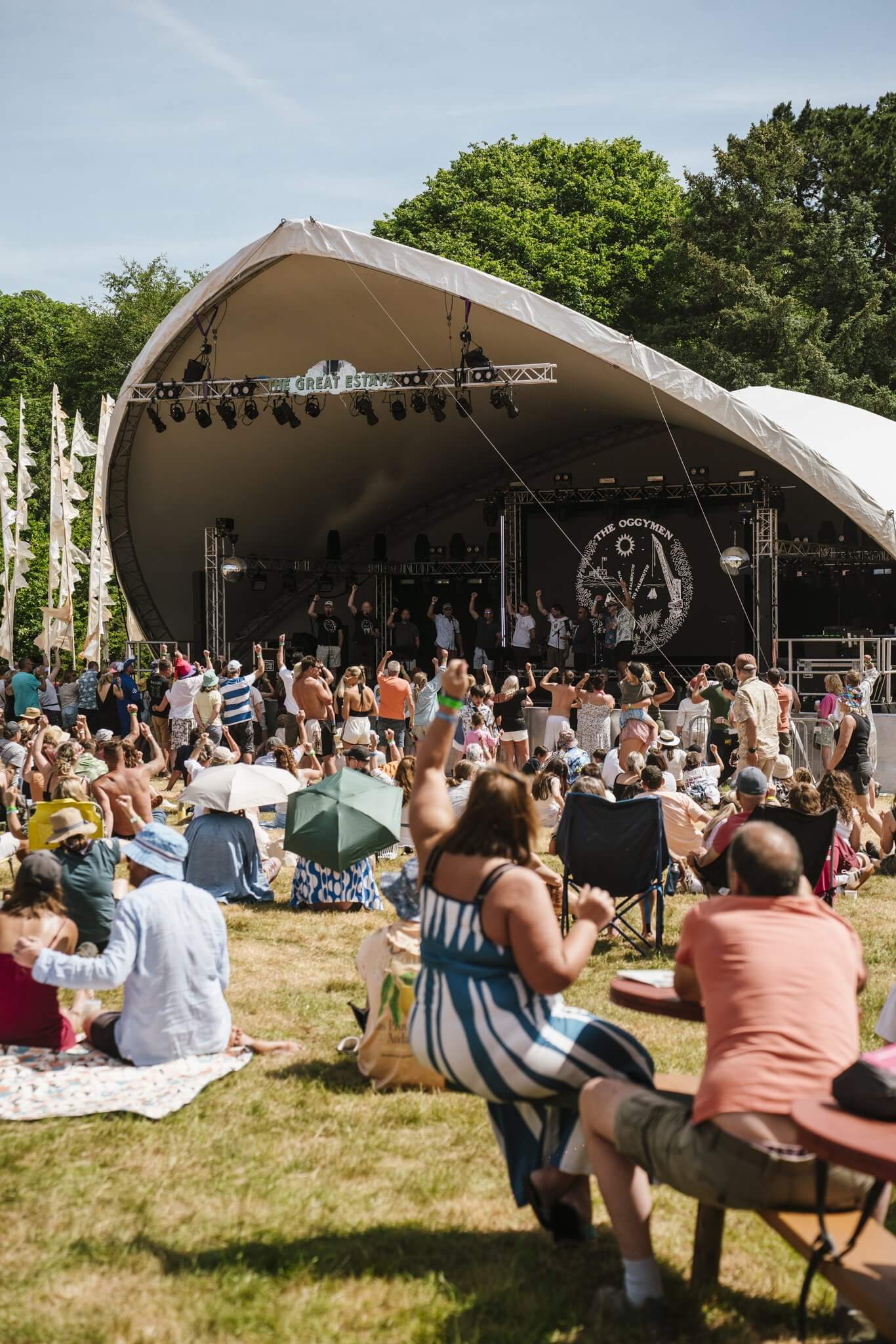 Daytime crowd at the main stage at The Great Estate
