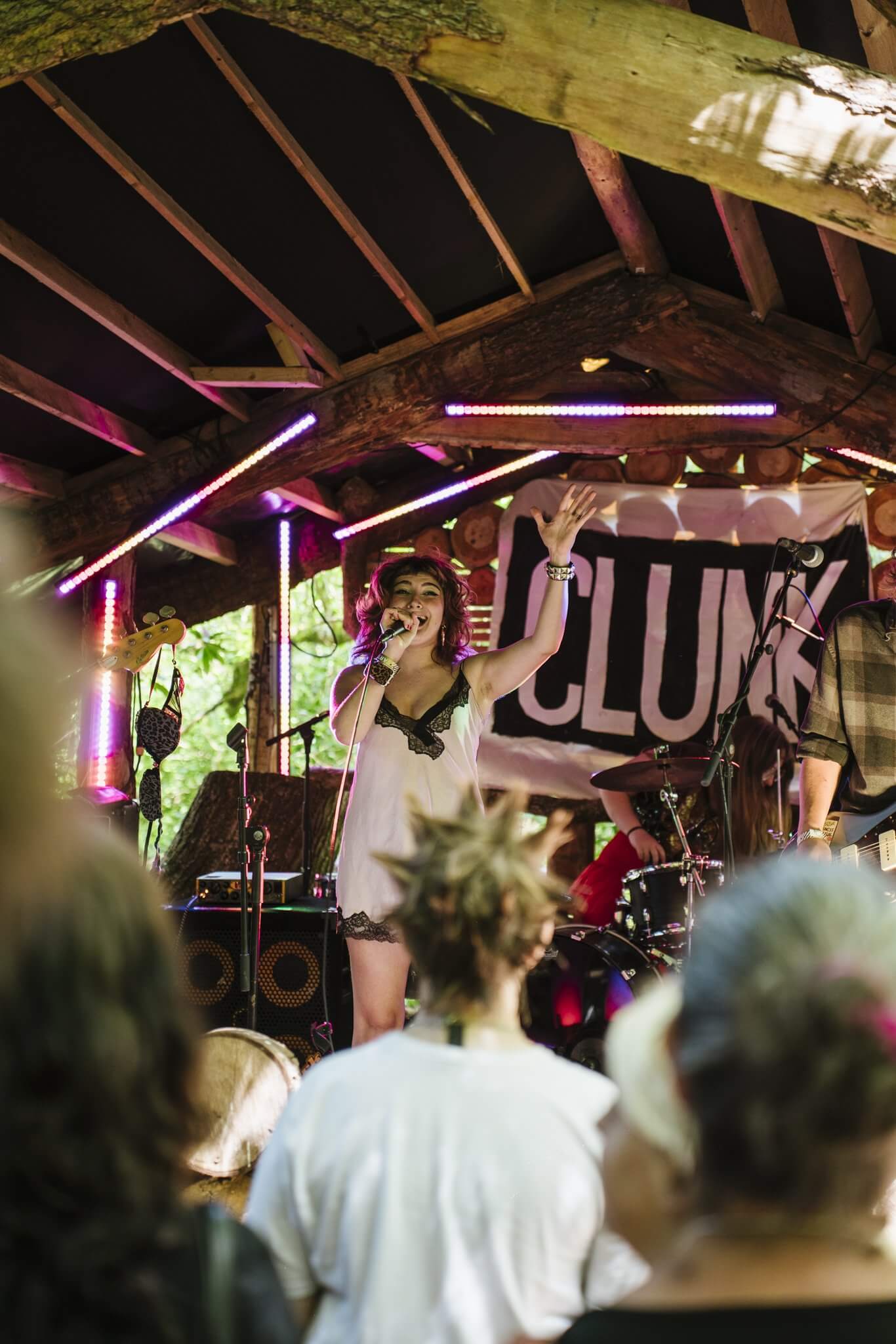 Band playing the CLUNK stage at The Great Estate