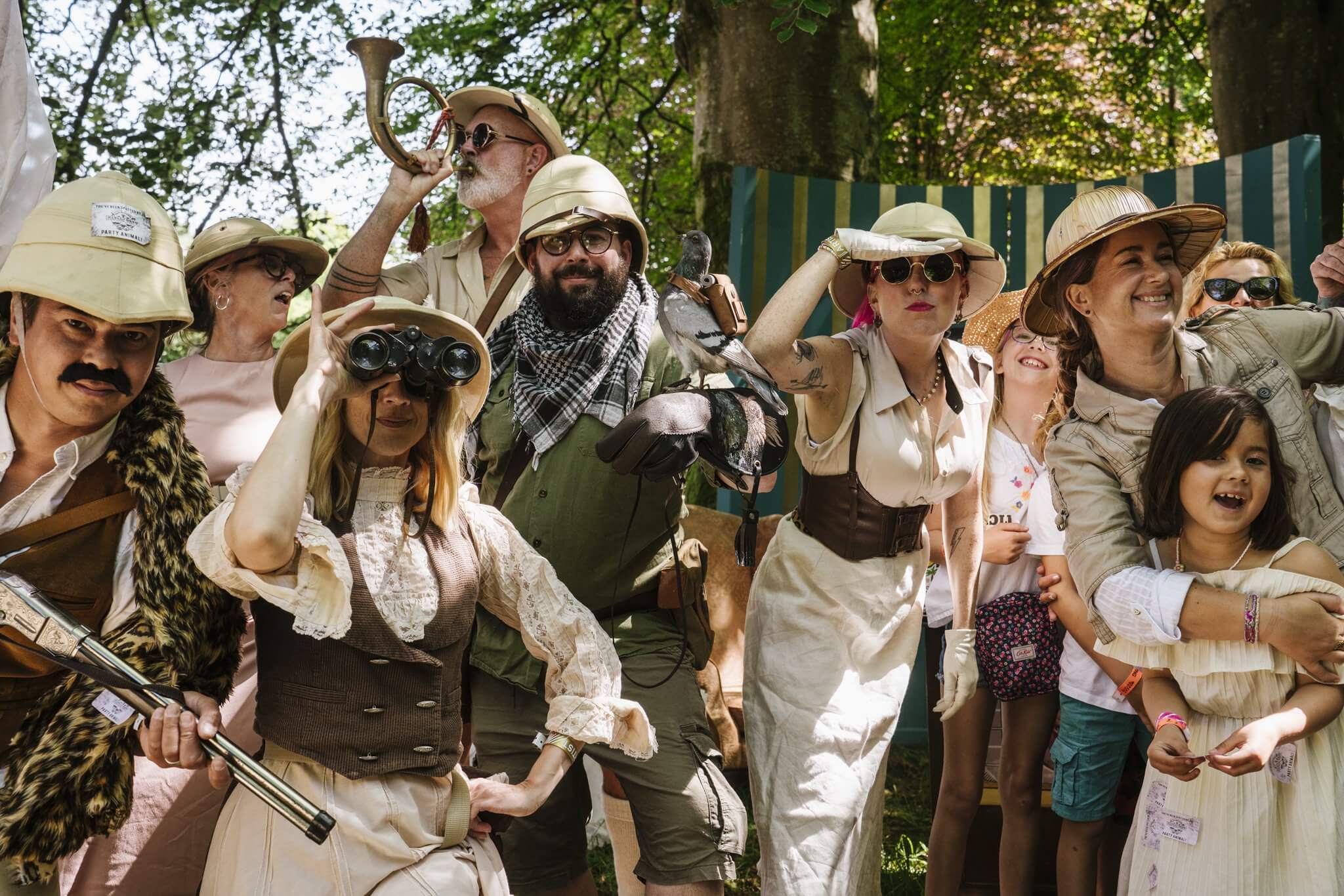Festivalgoers in costume at The Great Estate