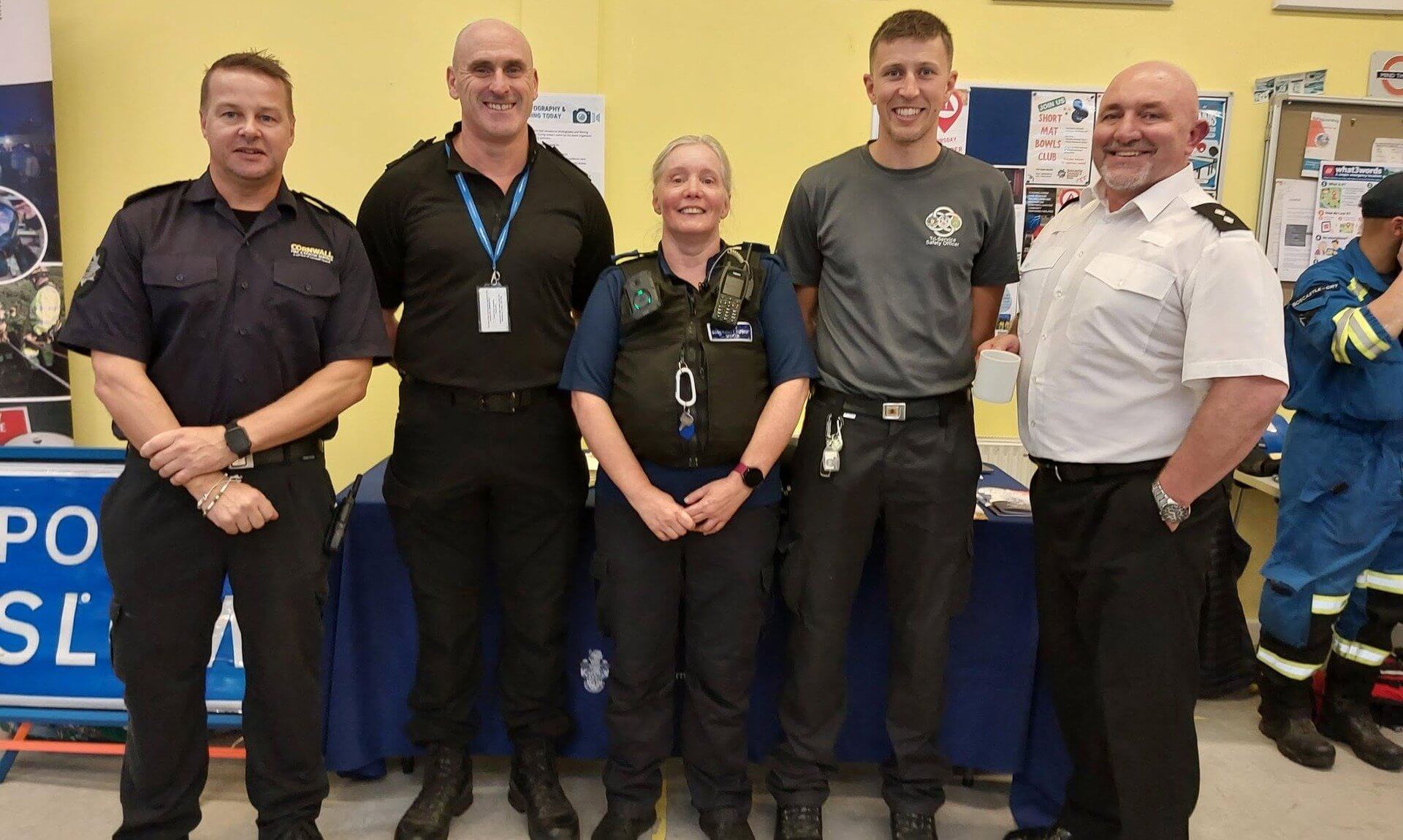 Emergency service representatives at the Boscastle community resilience open day