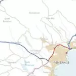 Map of the A30 Penzance Bypass closure and diversion route
