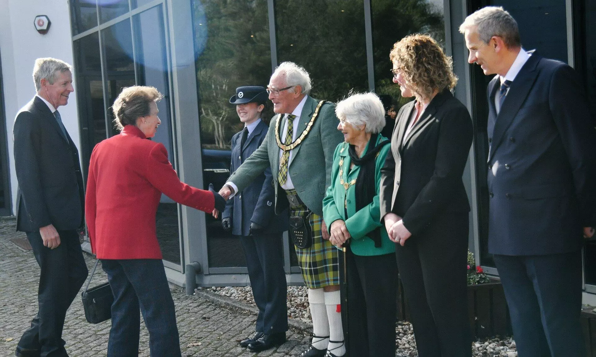 The Princess Royal is welcomed at China Fleet Country Club in Saltash