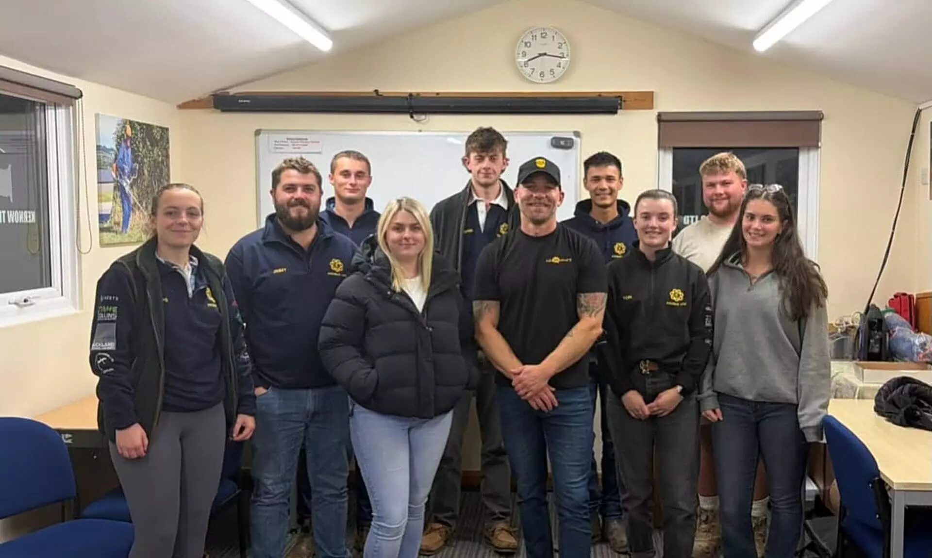 Probus Young Farmers members with a representative from Man Down