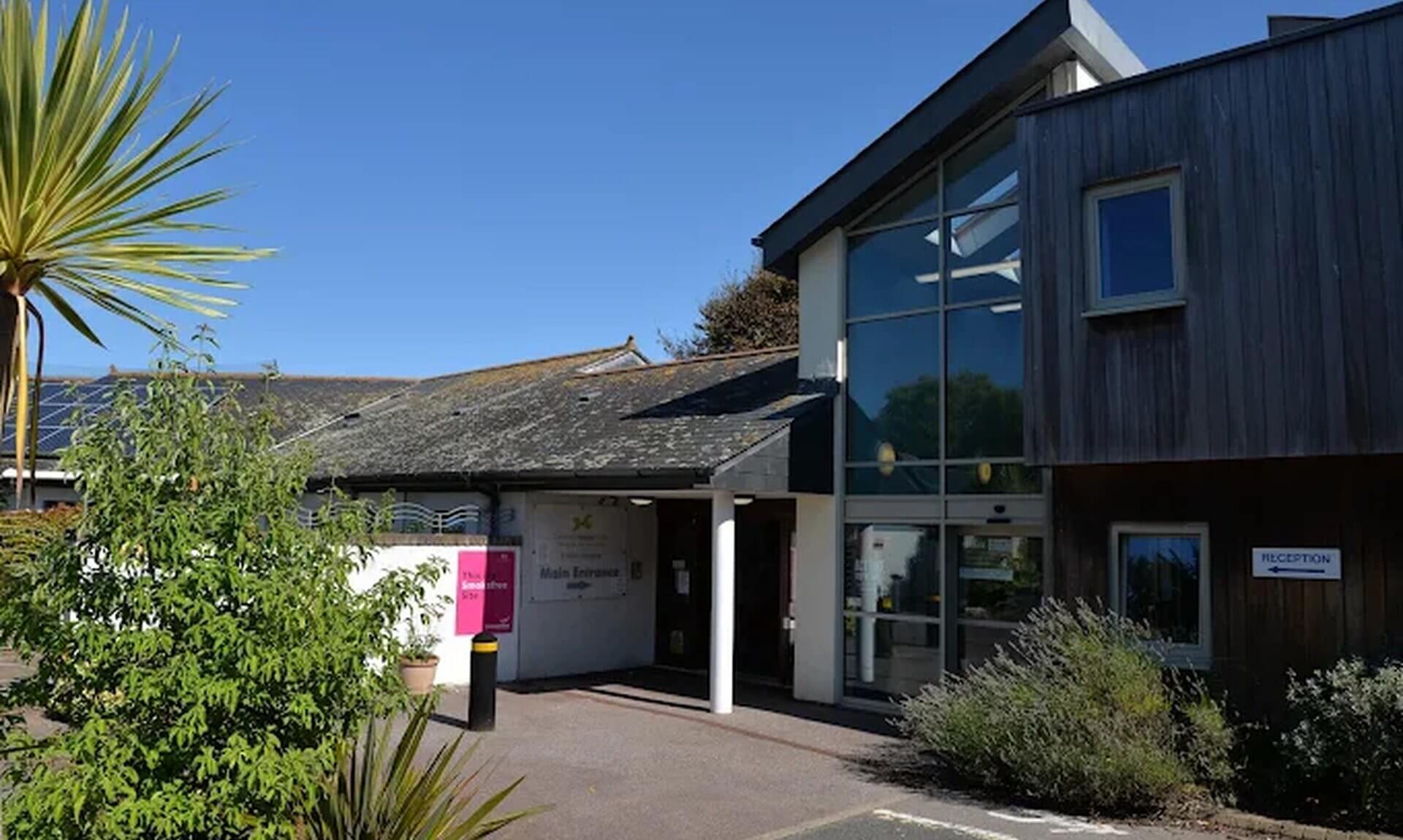 Main entrance of St Julia's Hospice in Hayle